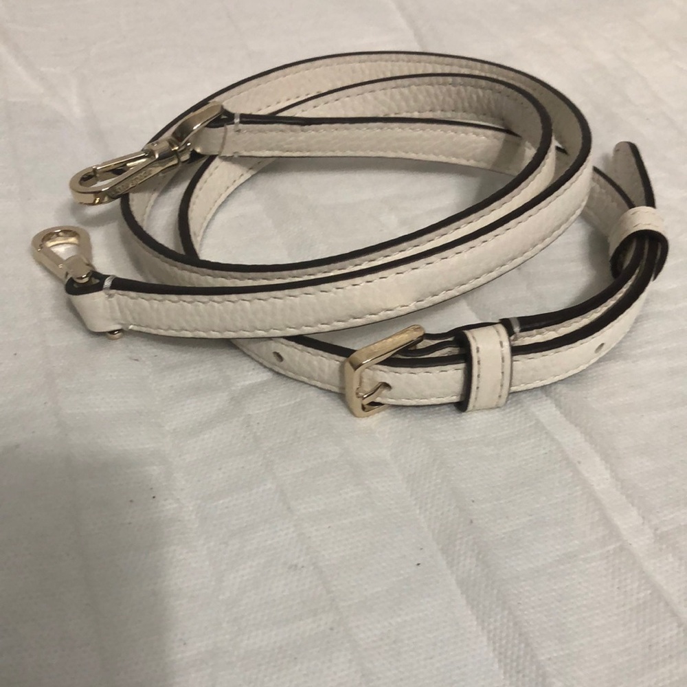 kate spade White Leather Adjustable Bag Strap with Gold Hardware